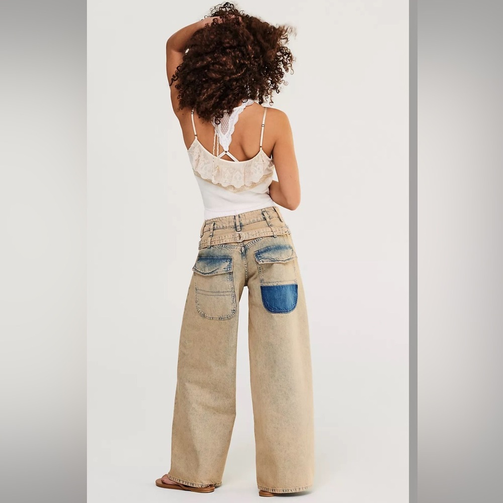 NWOT Free People Waterfalls Baggy Wide Leg Jeans - Picture 4 of 10